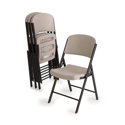 Lifetime - Lifetime Silla plegable de grado comercial, 4 unidades, masilla en gris