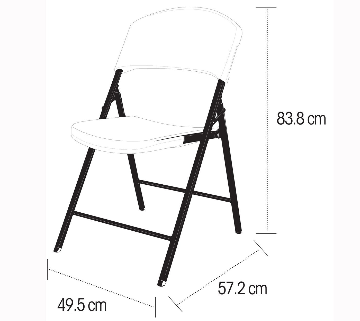 Lifetime Products Silla Plegable contorneada, Color Blanco