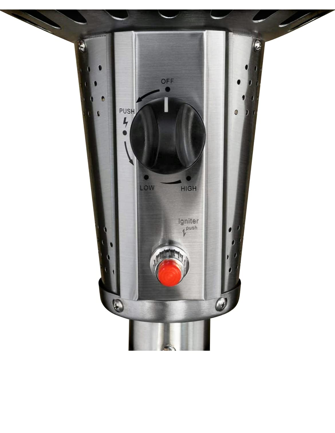 Members Mark - Members Mark Calentador de patio LED mesa y ruedas 47000 Btu propano de acero inoxidable