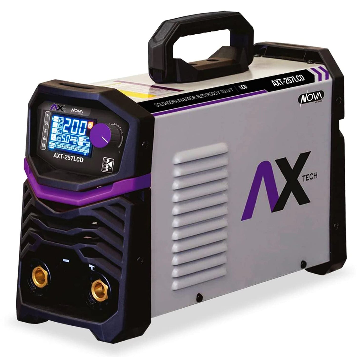 AXTECH - SOLDADORA INVERSOR ELECTRODO Y TIG LIFT 250A BI VOLTAJE 110-220V PANTALLA LCD AX TECH AXT-257LCD