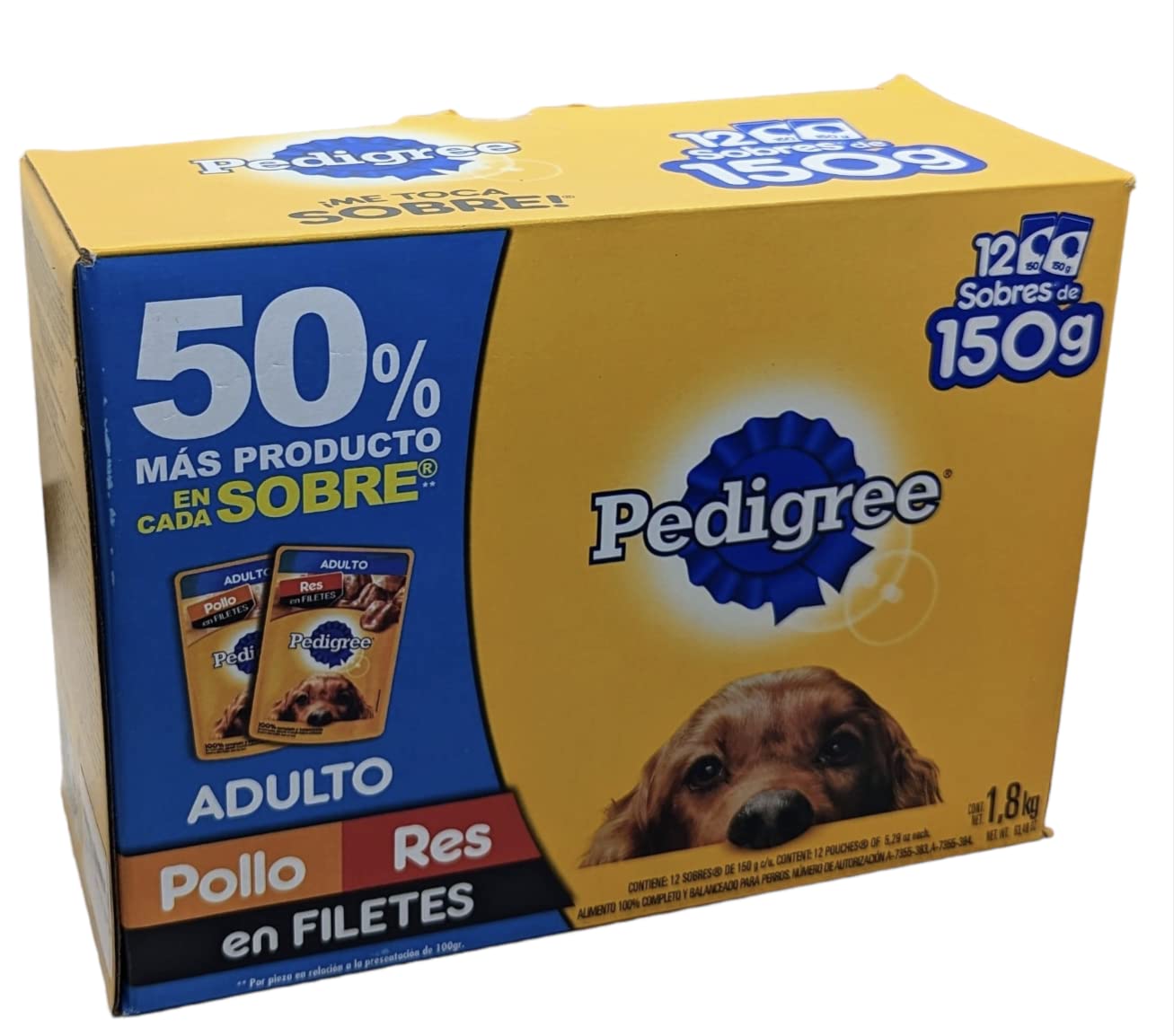 Pedigree - P Alimento para Perro 12 Sobres de 150g Pollo-Res en filetes Adulto Pedigree
