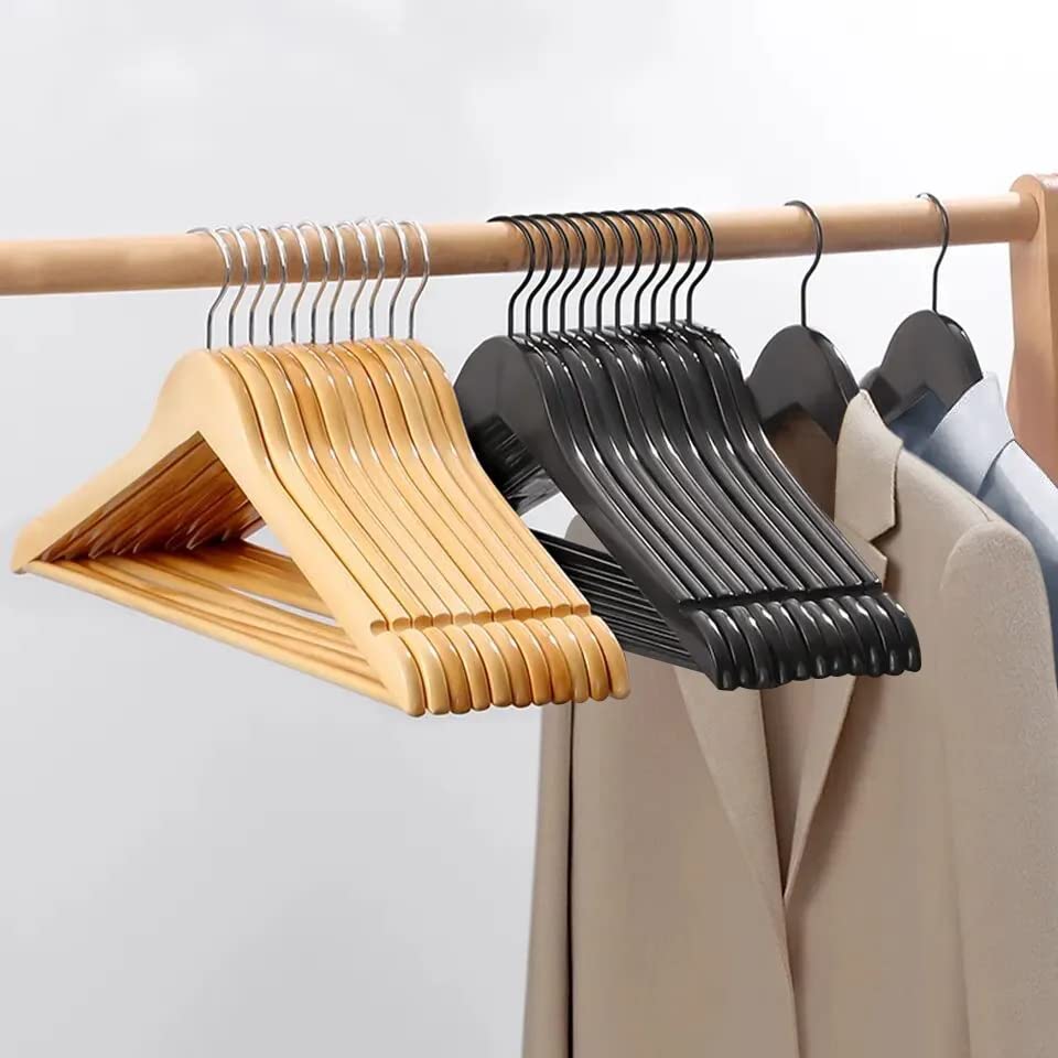 RIVARRO - Ganchos Madera para ropa, Color Maple, Caja 30 Piezas