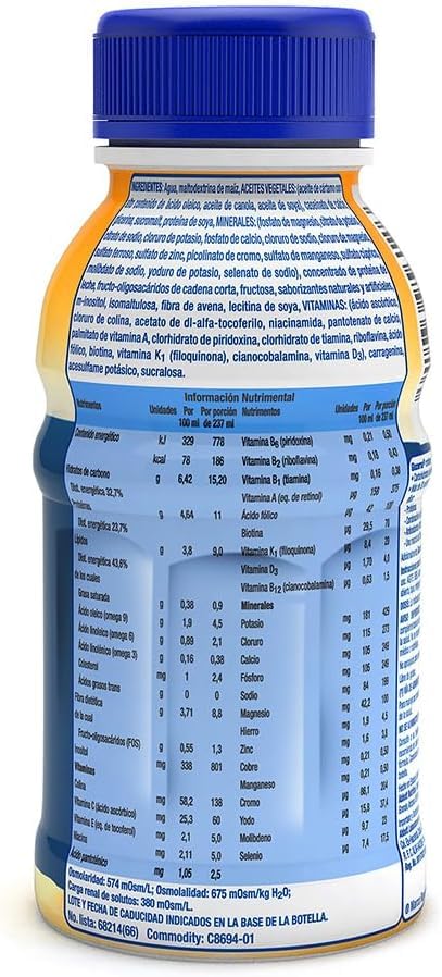 Glucerna Vainilla Control de Azúcar, Carbohidratos con Proteína y Fibra. Caja de 16 Envases de 237 m