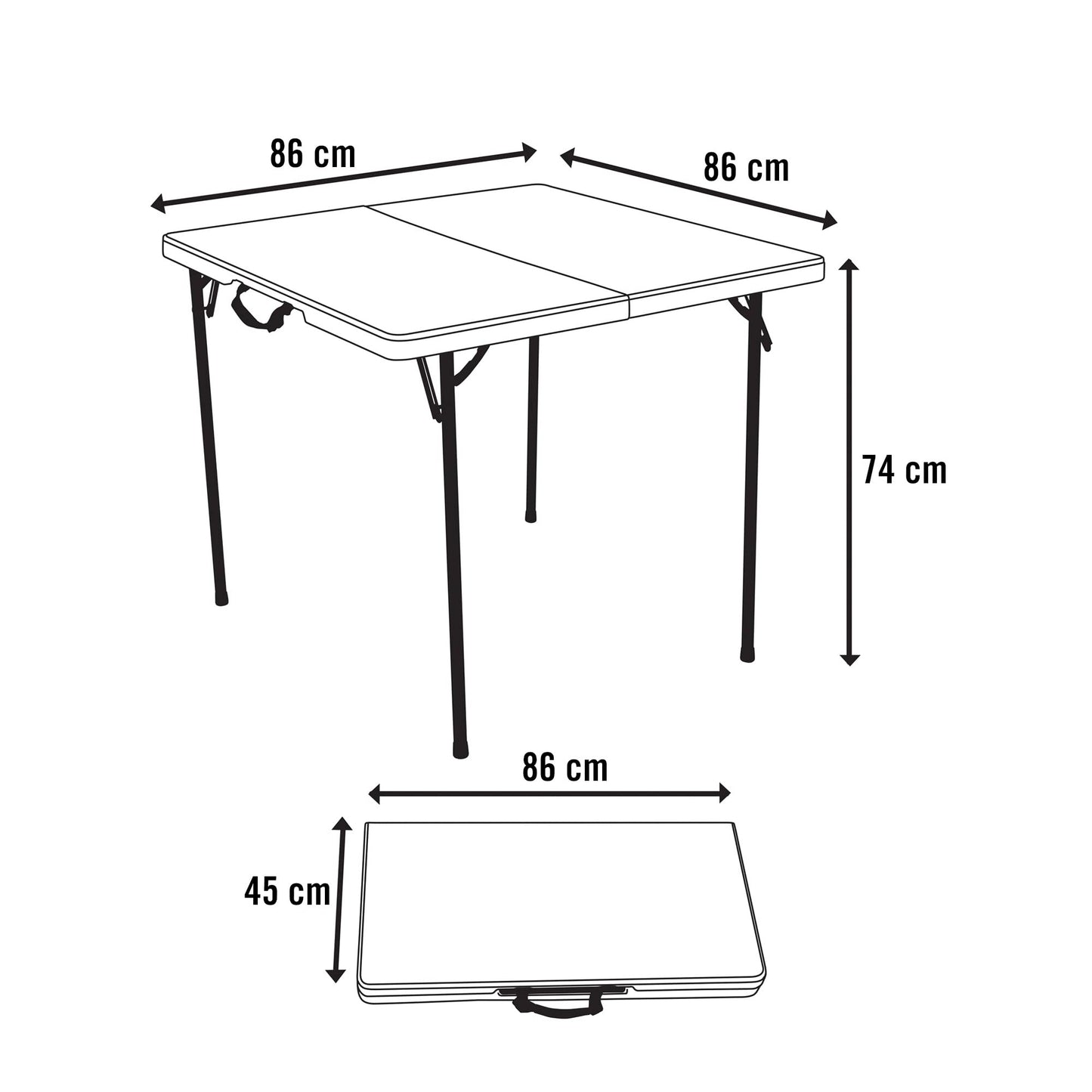 Lifetime Mesa cuadrada plegable de 37 pulgadas