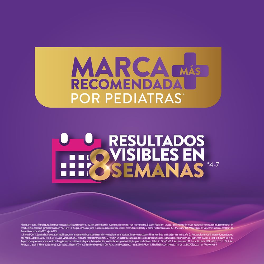 PediaSure - Chocolate en Polvo, 900g, Fórmula Especializada para Niños de 1 a 10 años, 5 Nutrientes Esenciales, Prebióticos, Proteínas, Vitaminas y Minerales, Crecimiento Clínicamente Comprobado
