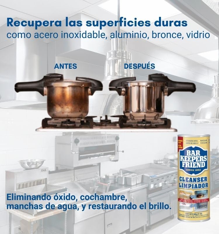 Bar Keepers Friend Bar Keeper's Friend Combo Pack – Spray y limpiador de espuma 25 onzas y limpiador en polvo 21 onzas