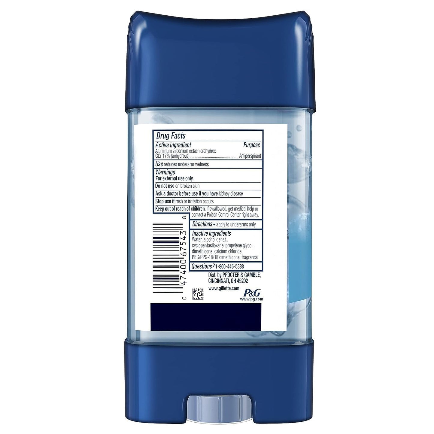 Gillette Clear Gel Men’s Antiperspirant and Deodorant, 72-Hour Sweat Protection, Cool Wave, #1 Clear Gel Brand for Men, 3.8 oz (Pack of 4)