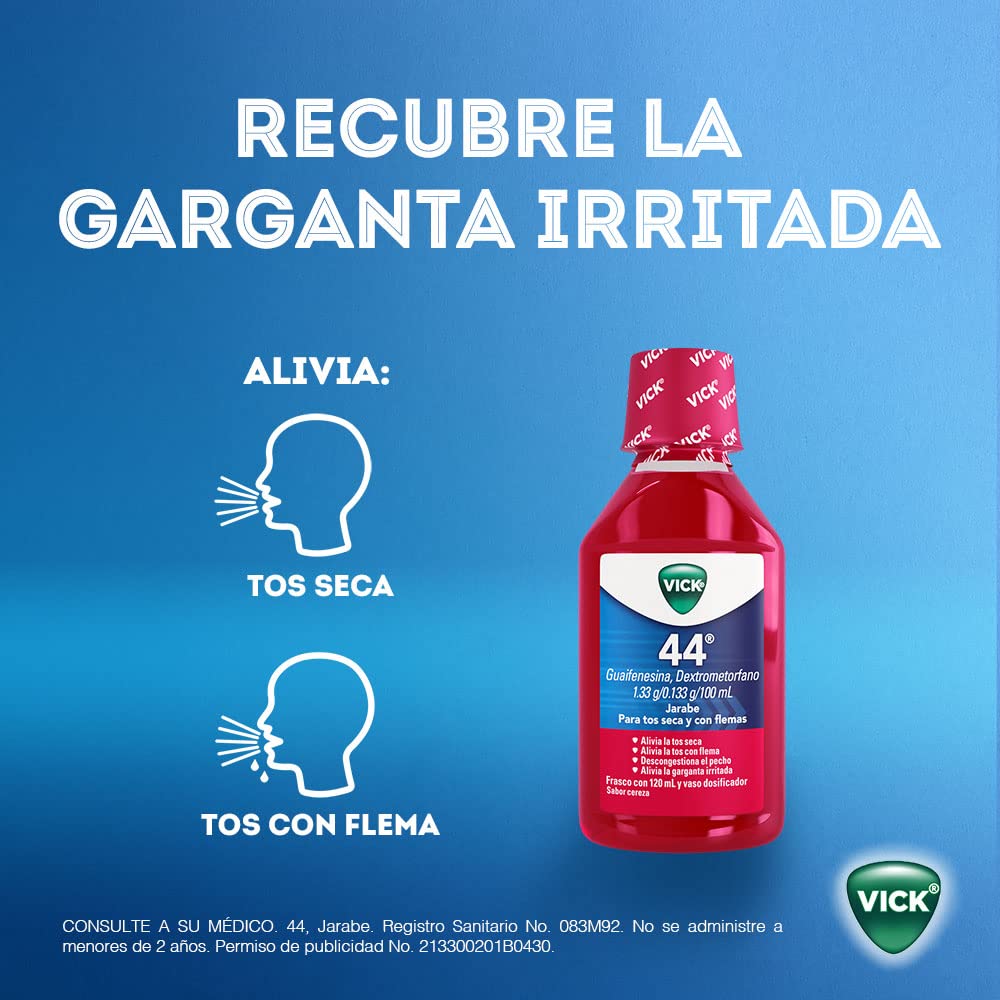 Vicks Jarabe para la tos Vick 44 Exp Infantil expectorante sabor Cereza 240 ml