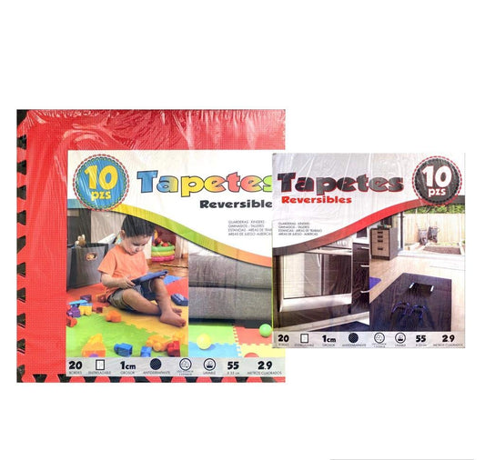 E-Solutions - E-Solutions 10 Tapetes Foamy para Bebe, tapete fomi Rompecabezas Colores Reversible 2 EN 1 tapete Gym Gimnasio