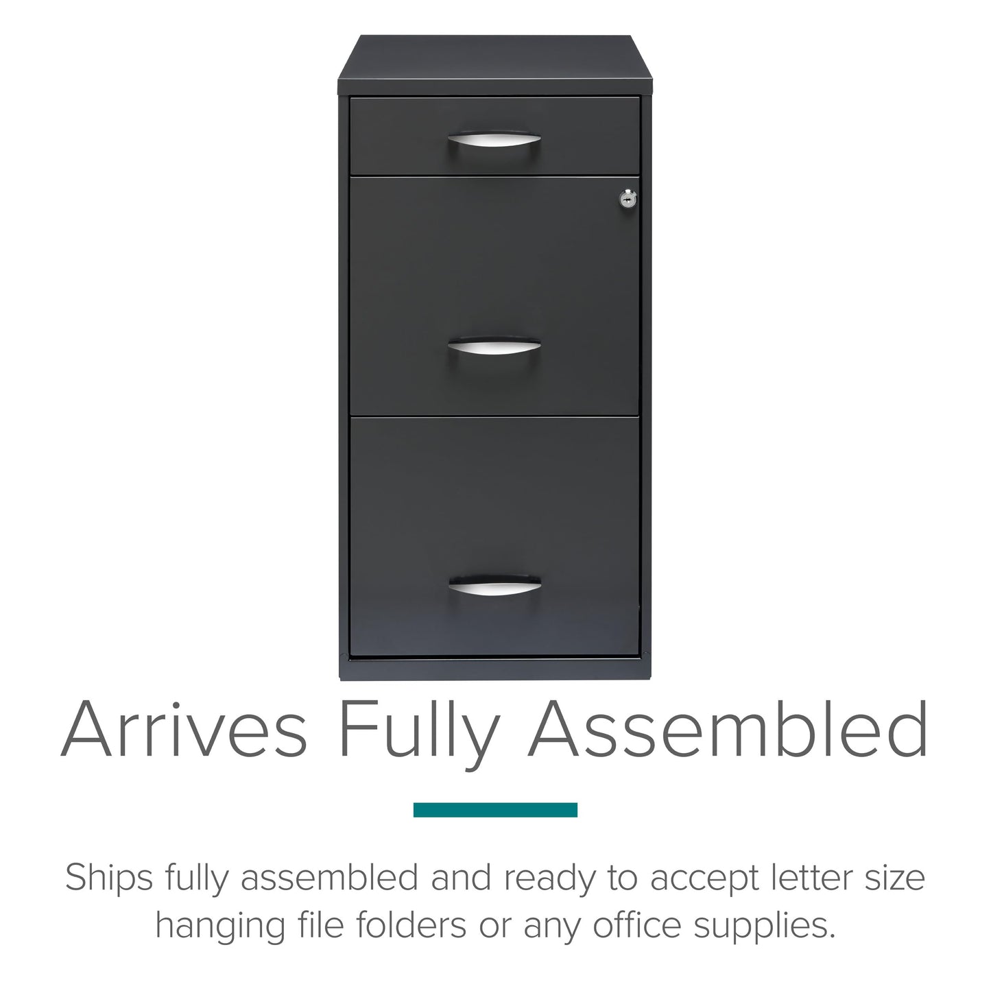 Space Solutions 20205 Archivero Organizador de Tres Gavetas, Color Gris Charcoal, Tamaño Carta