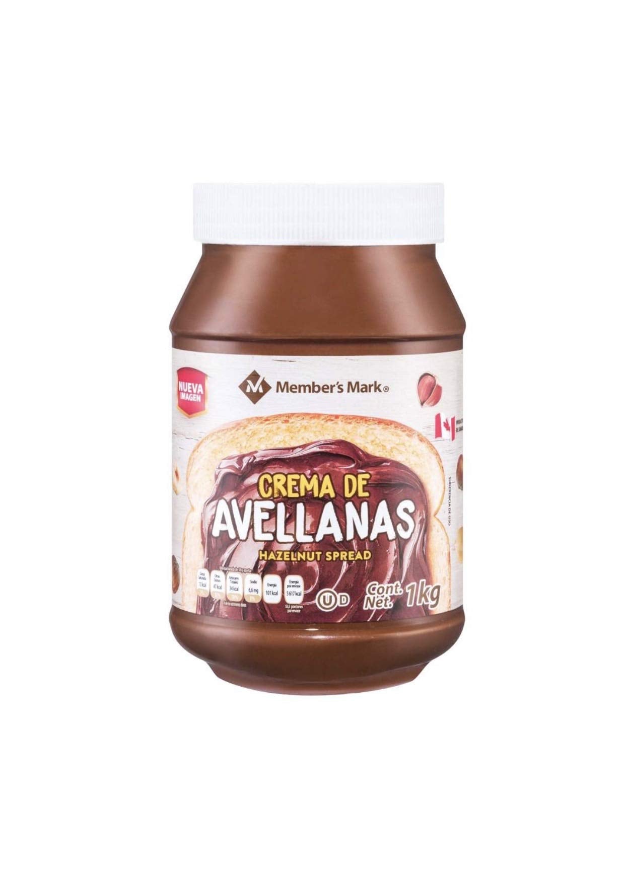 “Genérico” - CREMA DE AVELLANAS MEMBER´S MARK 1 KG SNACK NEGOCIO DULCE REGALO POSTRE FIESTA
