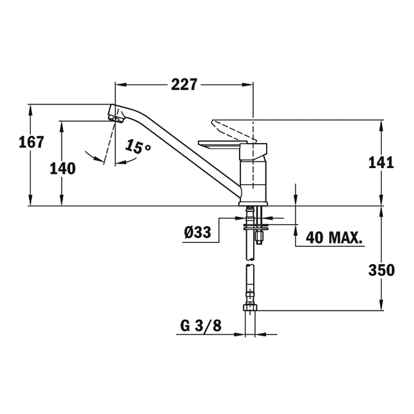 TEKA - MONOMANDO TEKA MF2 PROJECT CUELLO BAJO 81.9113.62