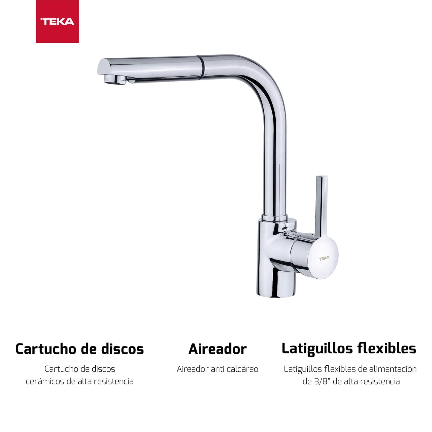 Teka - Teka ARK 938 Kitchen faucet Cromo - Grifo (Retirable, Cromo, Grifos de palanca, Solo, Tipo L, 360°)