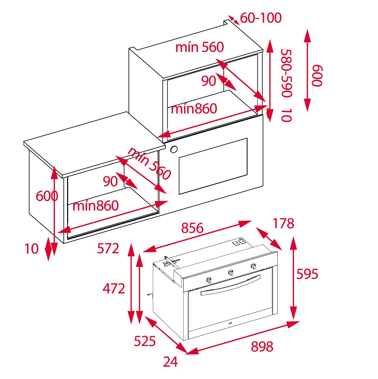 Horno a Gas con Grill Eléctrico y Convección Teka HLF 924 G SS - REF. 41596120