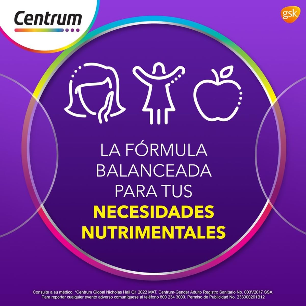 Centrum Gender Adulto Mujer Multivitaminico, Con Magnesio, Vitamina C y Vitamina E, 60 Tabletas