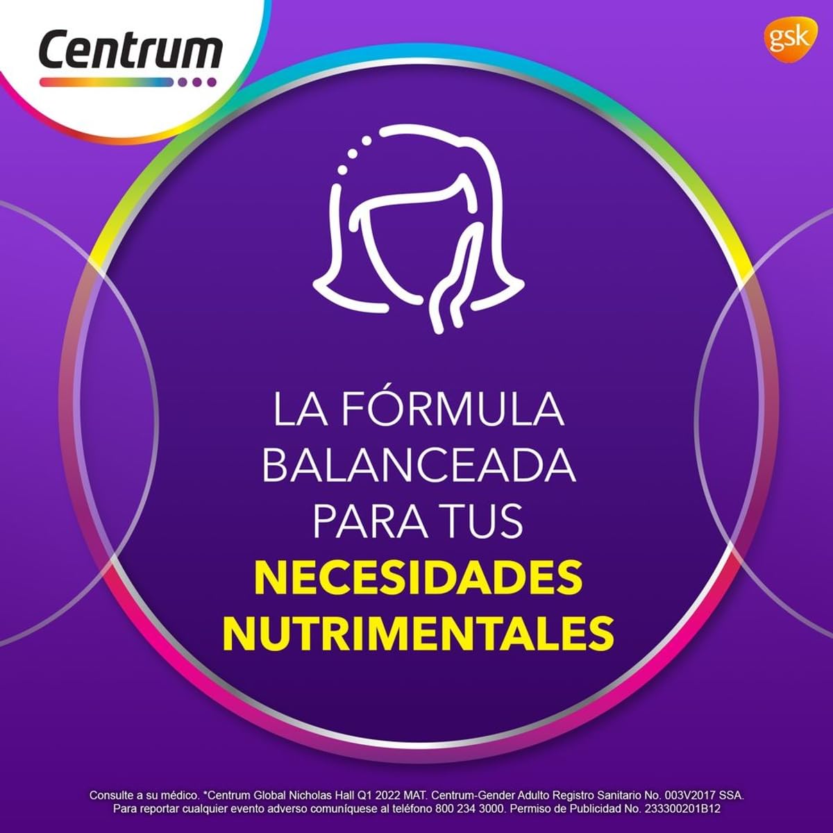Centrum Gender Adulto Mujer Multivitaminico, Con Magnesio, Vitamina C y Vitamina E, 60 Tabletas
