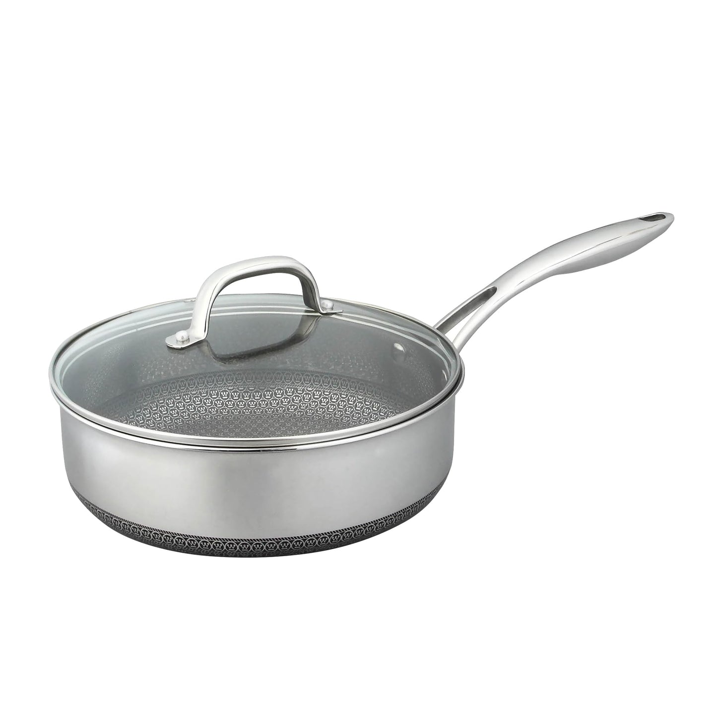 Westinghouse Olla de Acero Inoxidable con Tapa de Cristal Black Signature 26cm WCFP0130S26