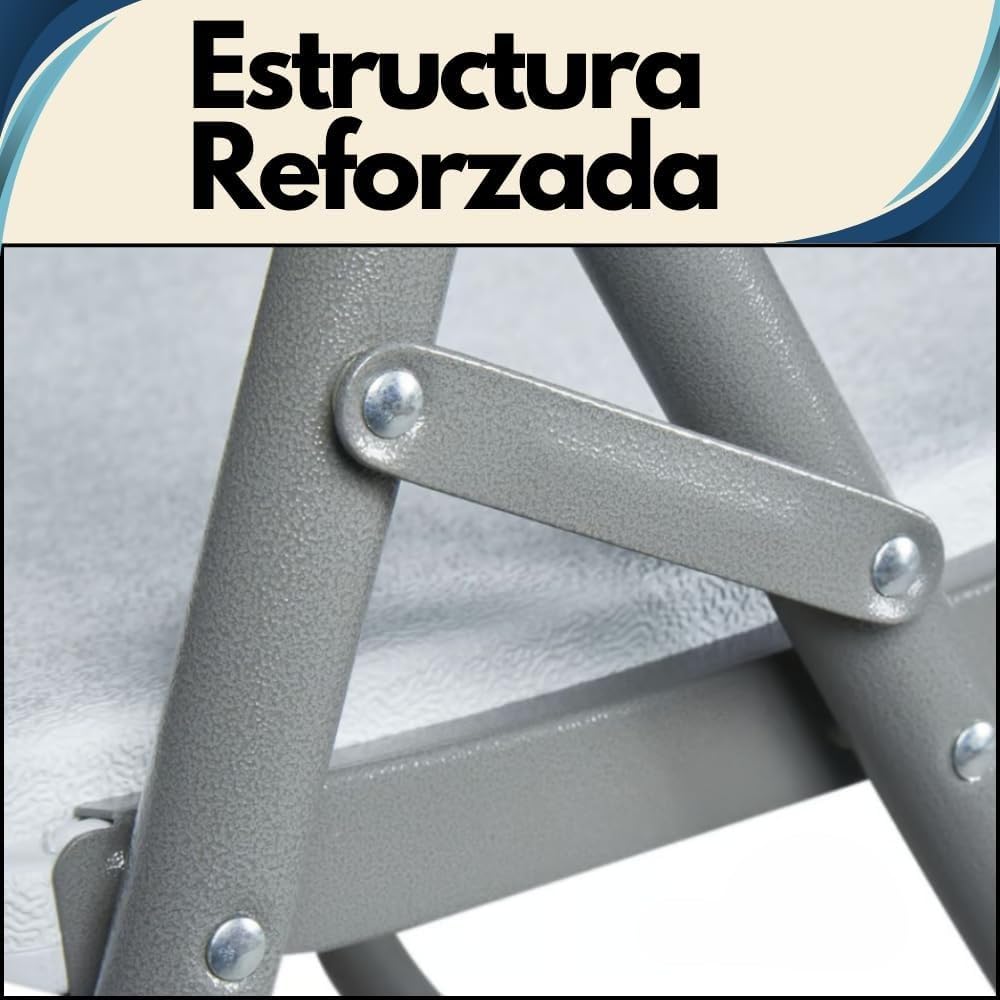 RIVARRO | Pack de 4 Sillas Plegables de Plastico Reforzadas, con Asiento y Respaldo Ergonico de 57cm X 83cm, Asientos para Interior y Exterior, Plegables y Apilables