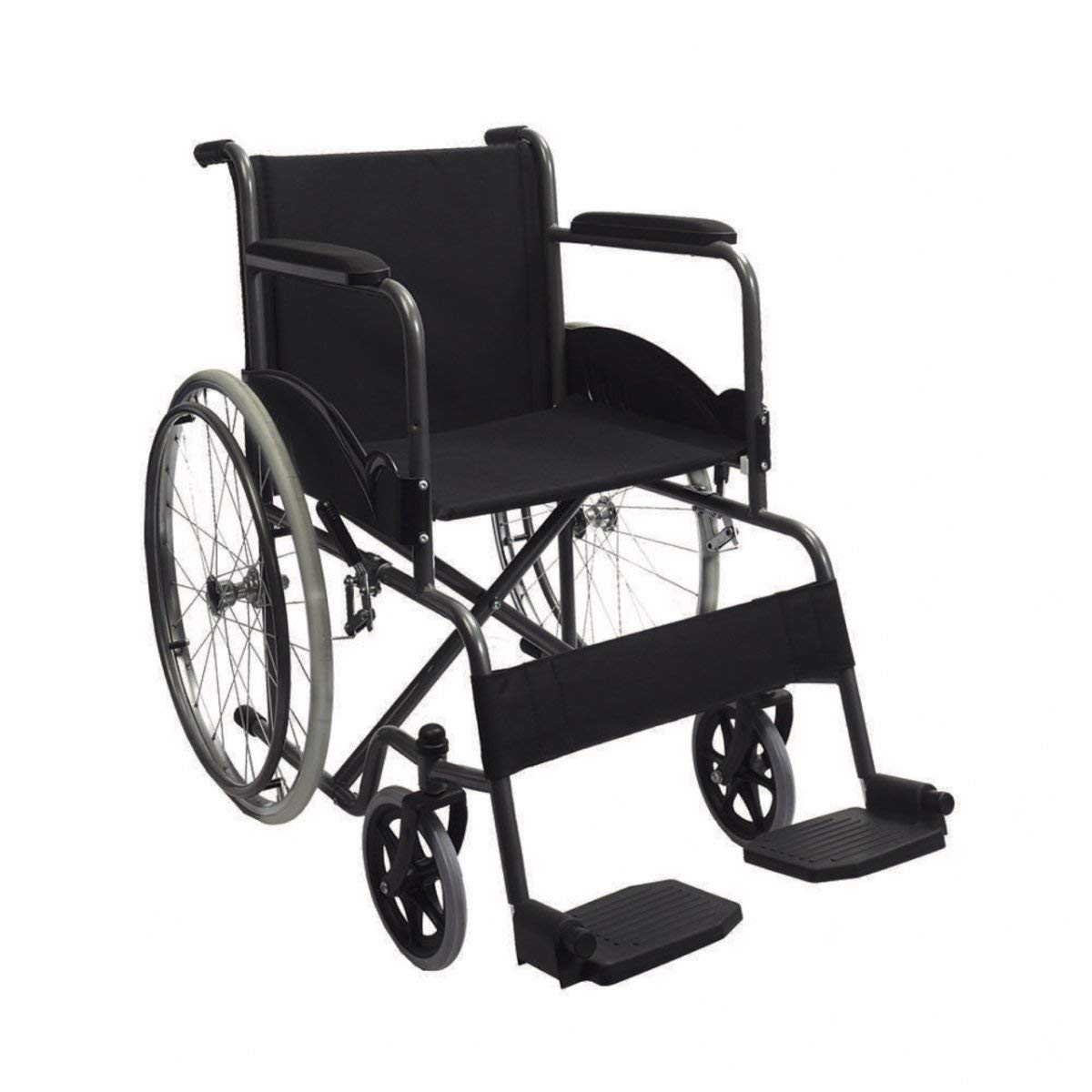 Mobicare Silla de Ruedas Adultos Plegable Ligera Economica Llanta Todo Terreno Comoda Freno de Mano Soporta hasta 135 kg