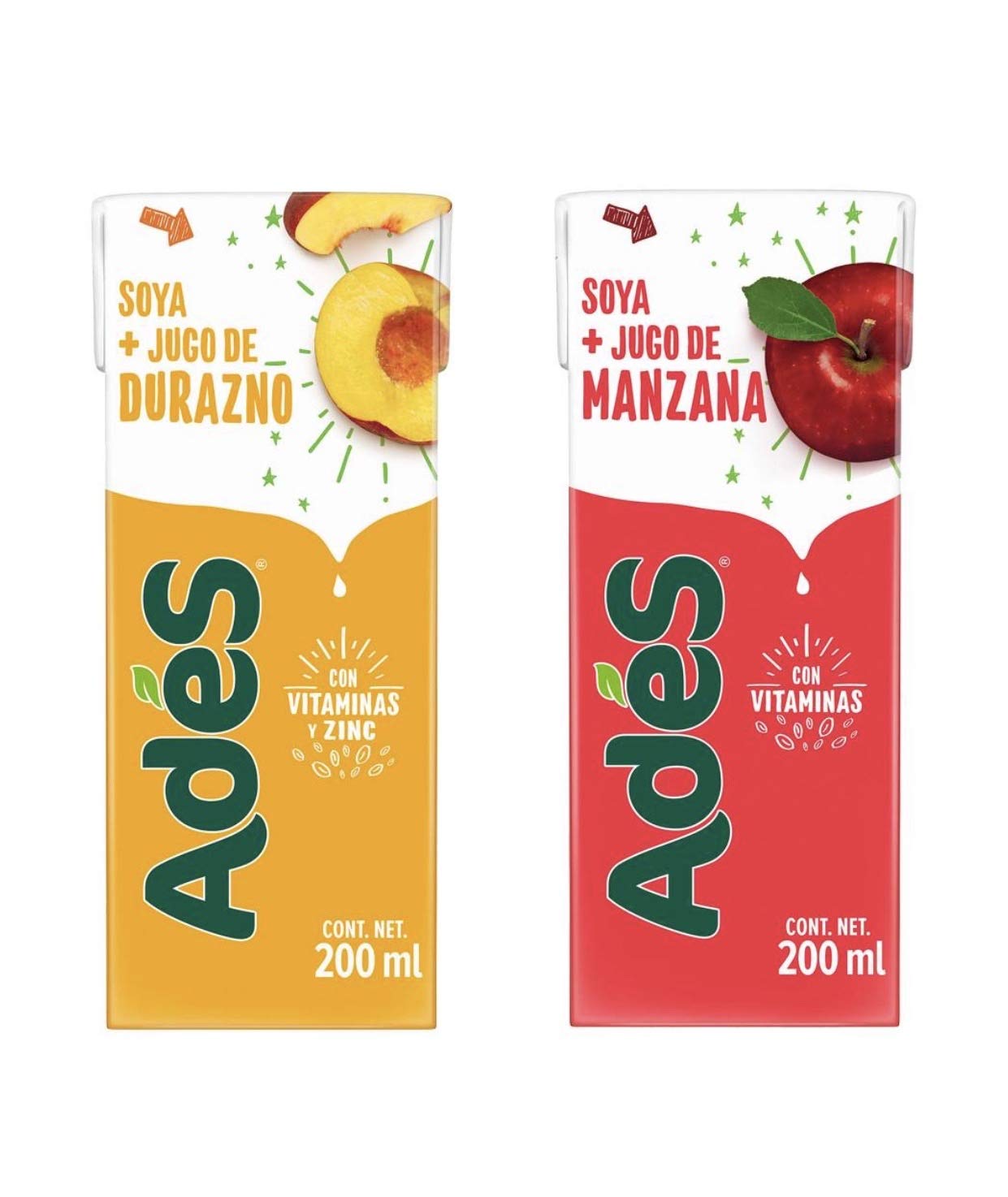 “Genérico” - ADES BEBIDA DE SOYA SOJA PAQUETE JUMBO SURTIDO CON 40 PIEZAS DE 200 ML NUTRITIVO SALUDABLE REFRESCANTE AGUA FRESCA JUGUITOS JUGO
