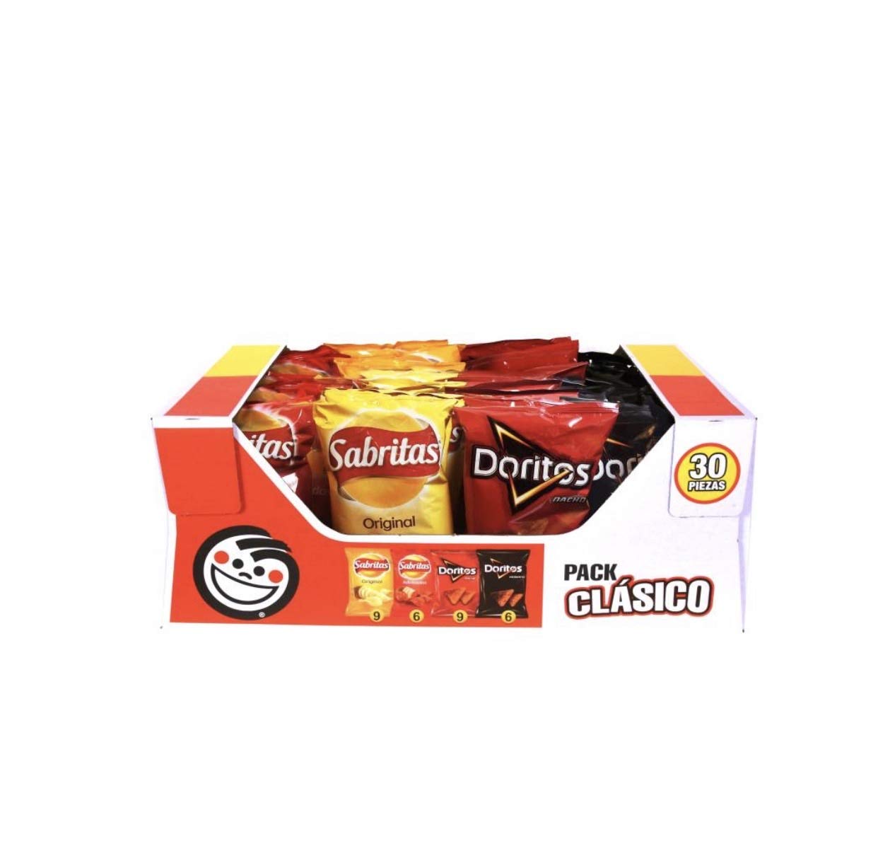 “Genérico” - SABRITAS SURTIDO PACK CLASICO DE 30 PZAS BOTANA PAPAS FRITAS SNACK FIESTA BOCADILLO