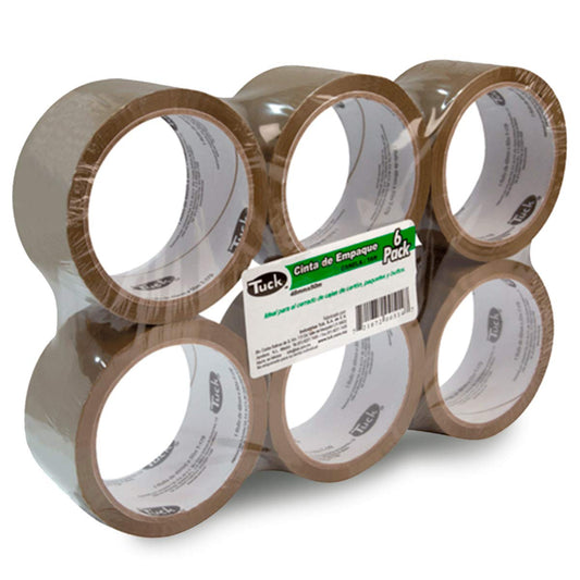 T.U.K. - Paquete de 6 Cinta Canela Tuk 48 mm x 50m / PSA COMPUTO Y PAPELERIA