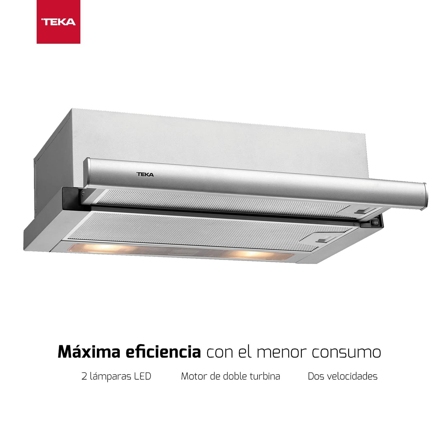 Teka - Teka TL 6310 Built-under cooker hood Acero inoxidable 332m³/h E - Campana (332 m³/h, Canalizado/Recirculación, F, g, D, 56 Db)