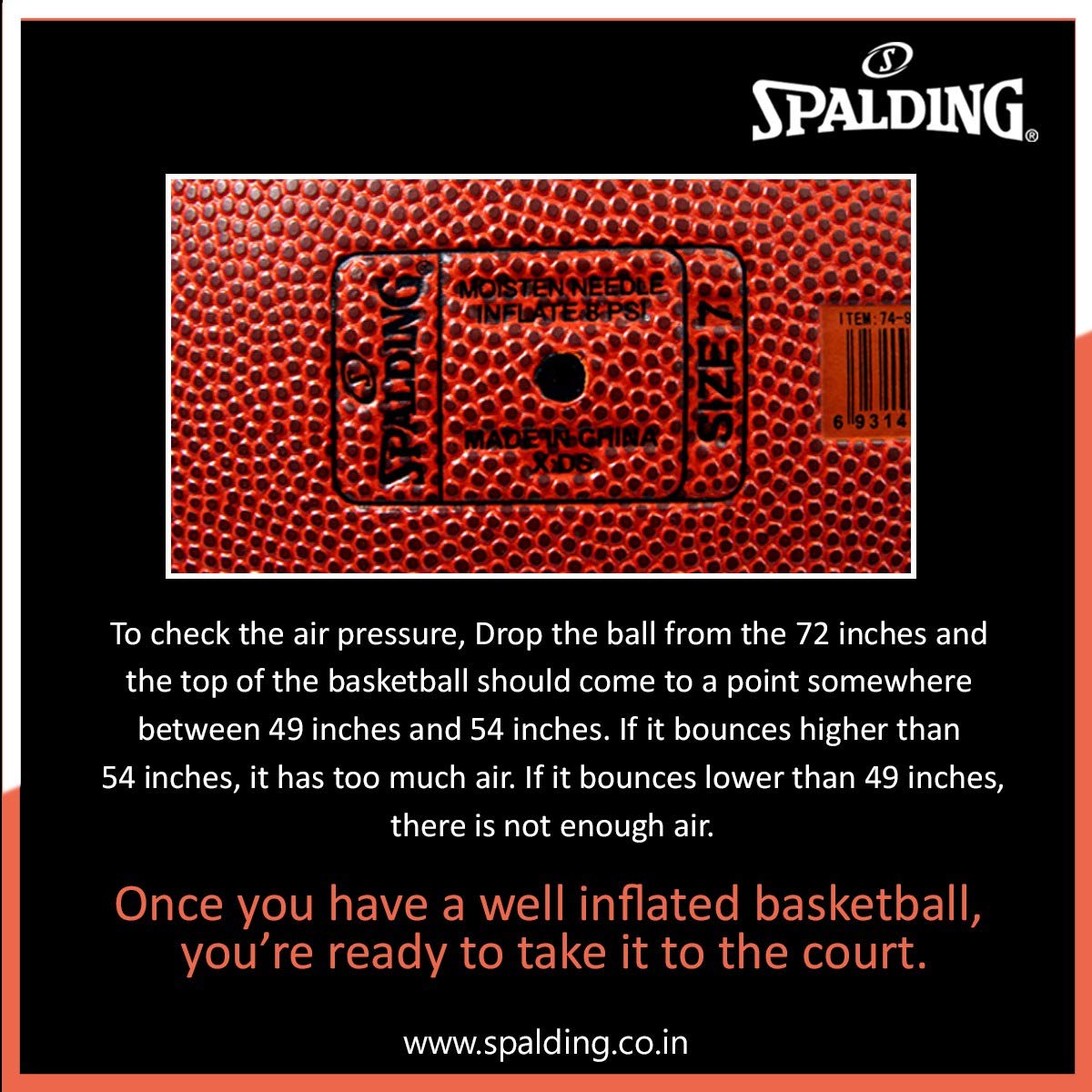 Spalding - Spalding Unisex Adulto 74531Z_7 Baloncesto Naranja, 7