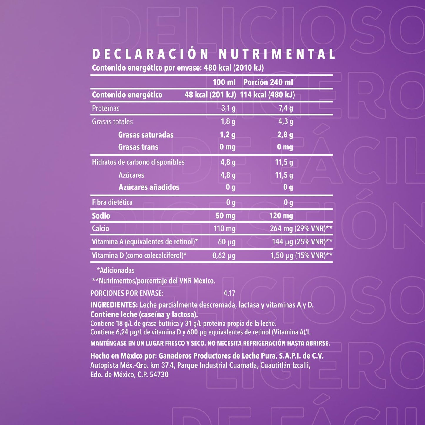 Alpura Leche Deslactosada 100% de vaca ultrapasteurizada en Paquete de 12 piezas de 1 Litro cada una. Ligera, de fácil digestión y con un delicioso sabor.