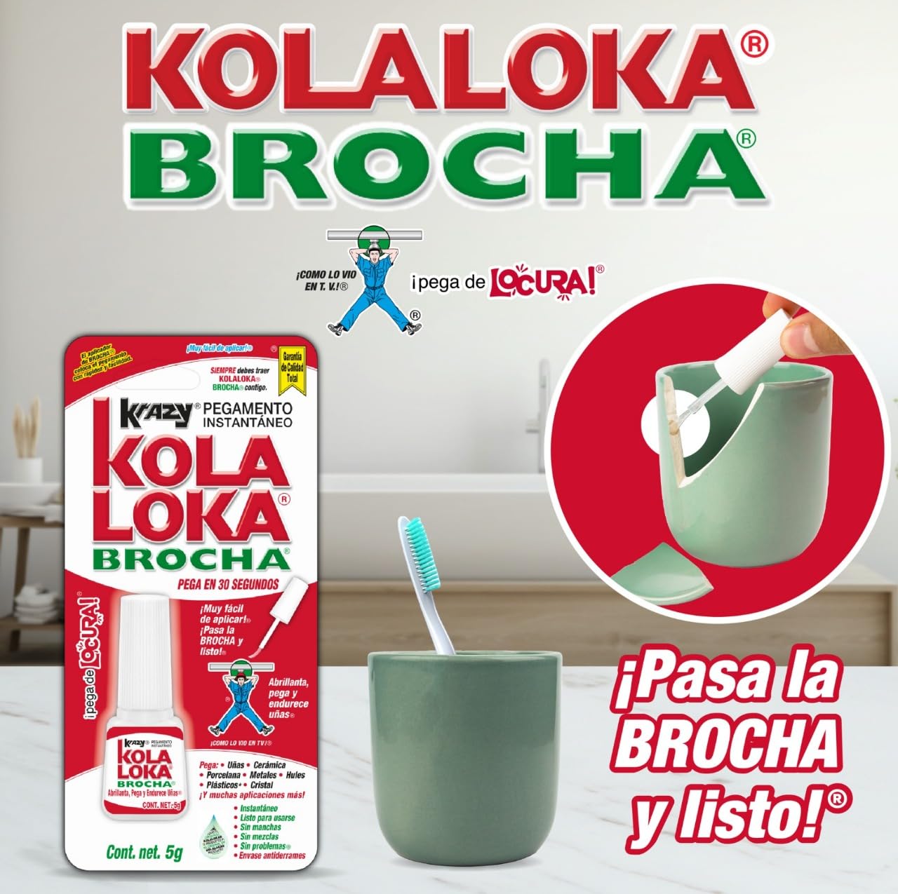 KOLA LOKA Kola Loka Pegamento Instant 5g Brocha Bltkrazy, Pack of 1 (2 -Pack of 1)