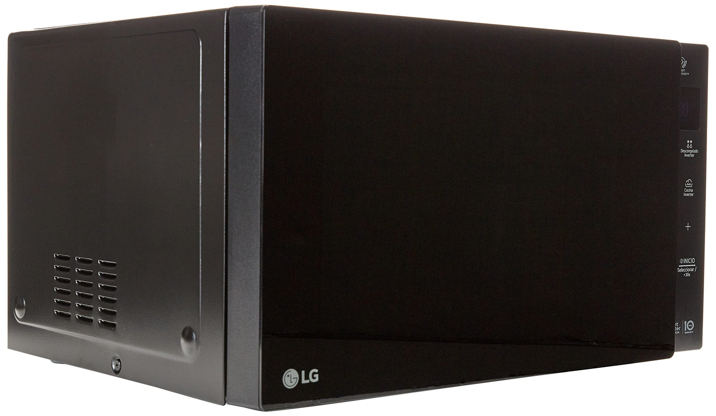 Horno de microondas LG, recubrimiento de facil limpieza, coccion uniforme, anillo giratorio estable, luz LED, Negro, modelo MS1536GIS