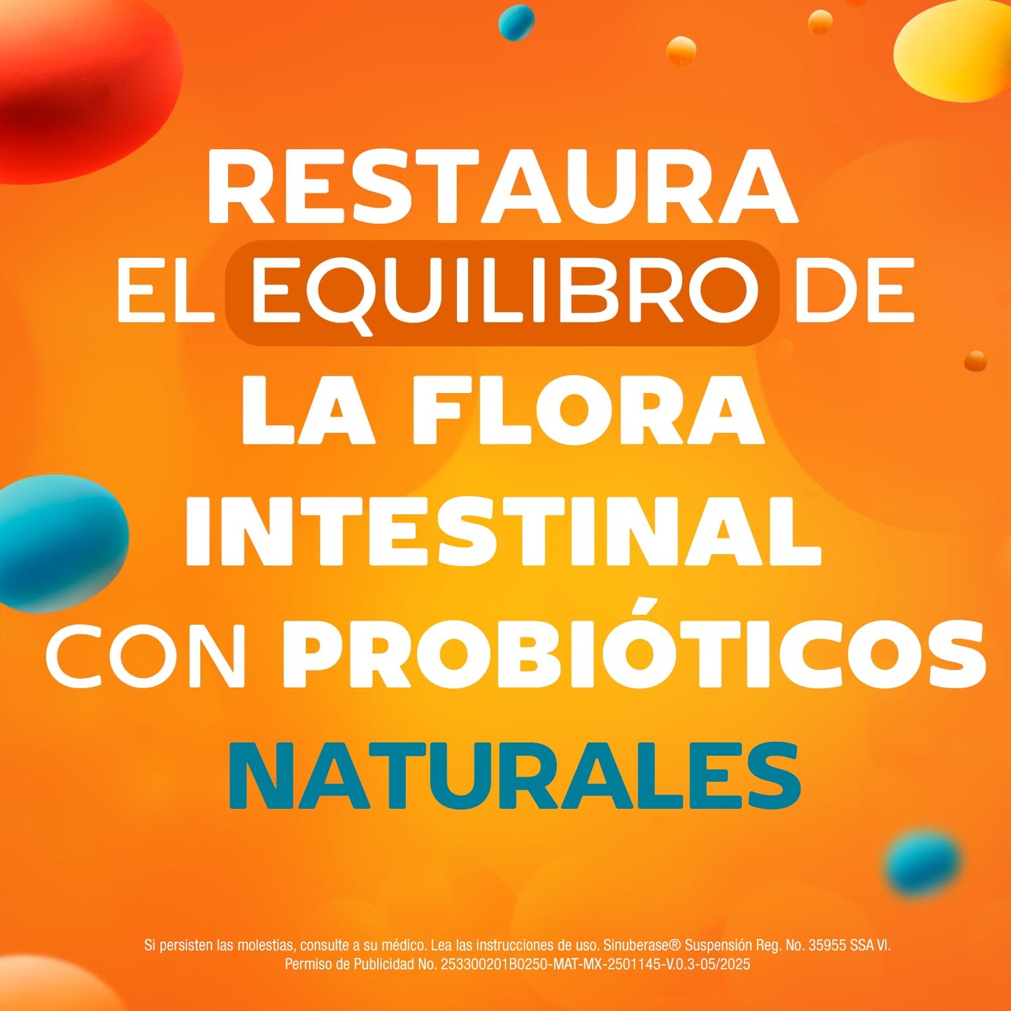 Sinuberase Probióticos en Suspensión Bacillus Clausii 2 Billones de UFC 10 Ampolletas de 5 ml. Restaura el Equilibrio de la Flora Intestinal Alterado por Diarrea y Antibióticos para Niños y Adultos