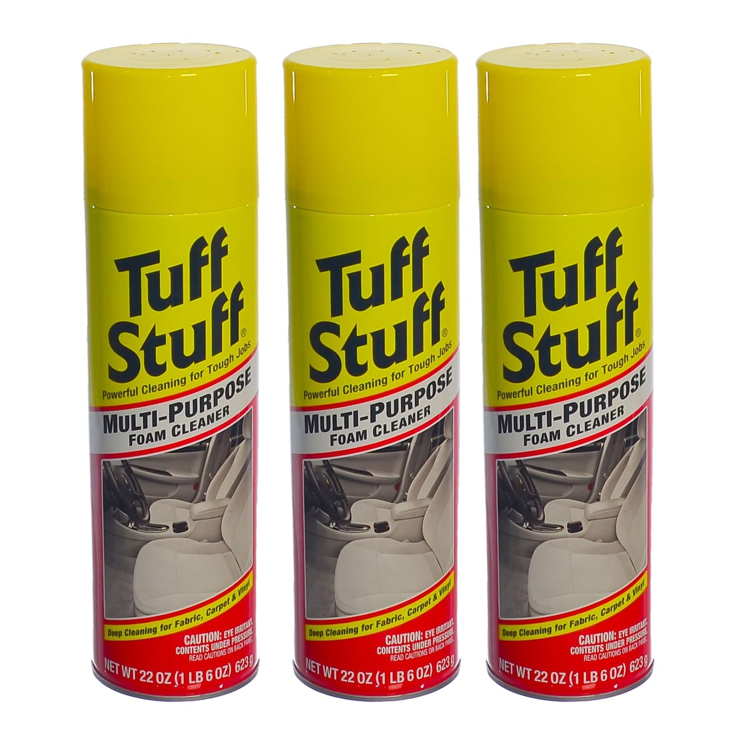 Tuff Stuff Multi Purpose Cleaner de espuma para limpieza profunda y paños de microfibra Bundle, limpiador en espuma, paquete de 3