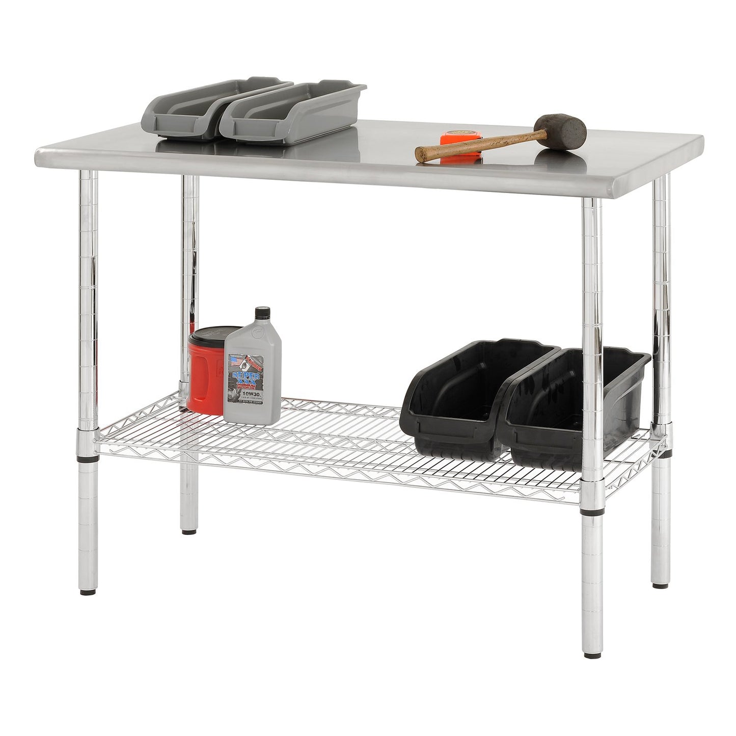 Sandusky Lee EZSS4824-RW4 Stainless Steel Work Table, 48", Silver