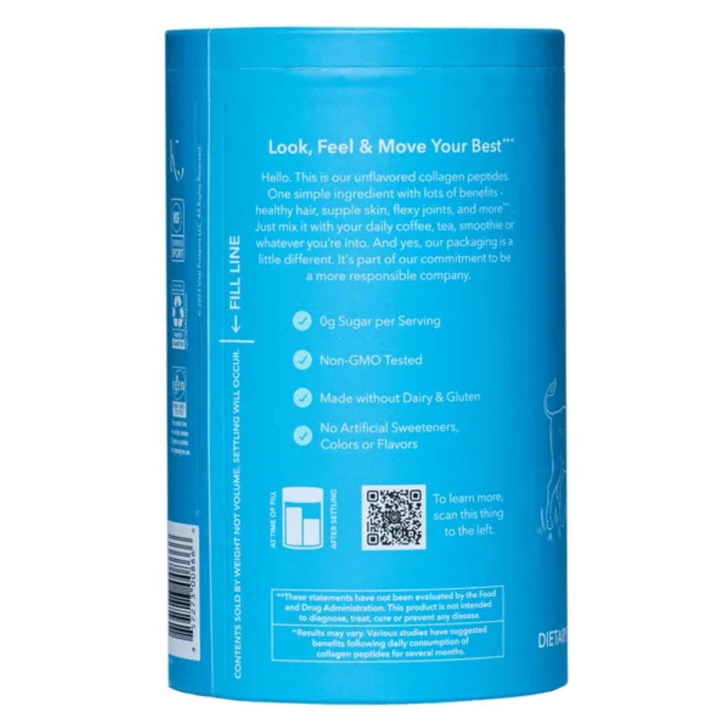 Vital Proteins Péptidos de colágeno – pasto criado, alimentado con pasto, respetuoso con paleo, sin gluten, solo ingrediente (24 oz)