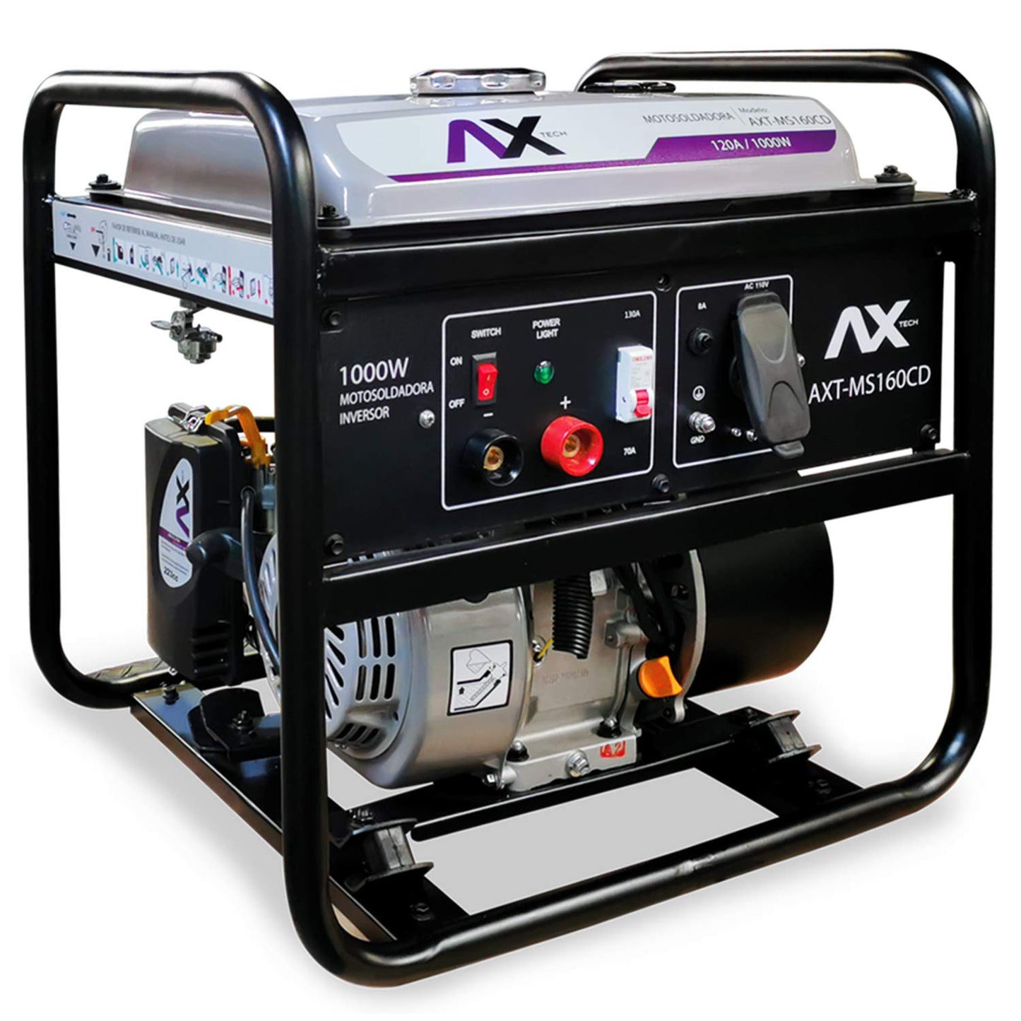 AXTECH - Motosoldadora A Gasolina De Corriente Directa AXT-MS160CD