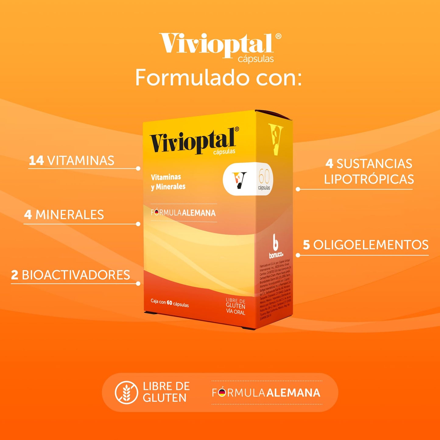 Vivioptal Multivitaminico, Caja con 60 Cápsulas