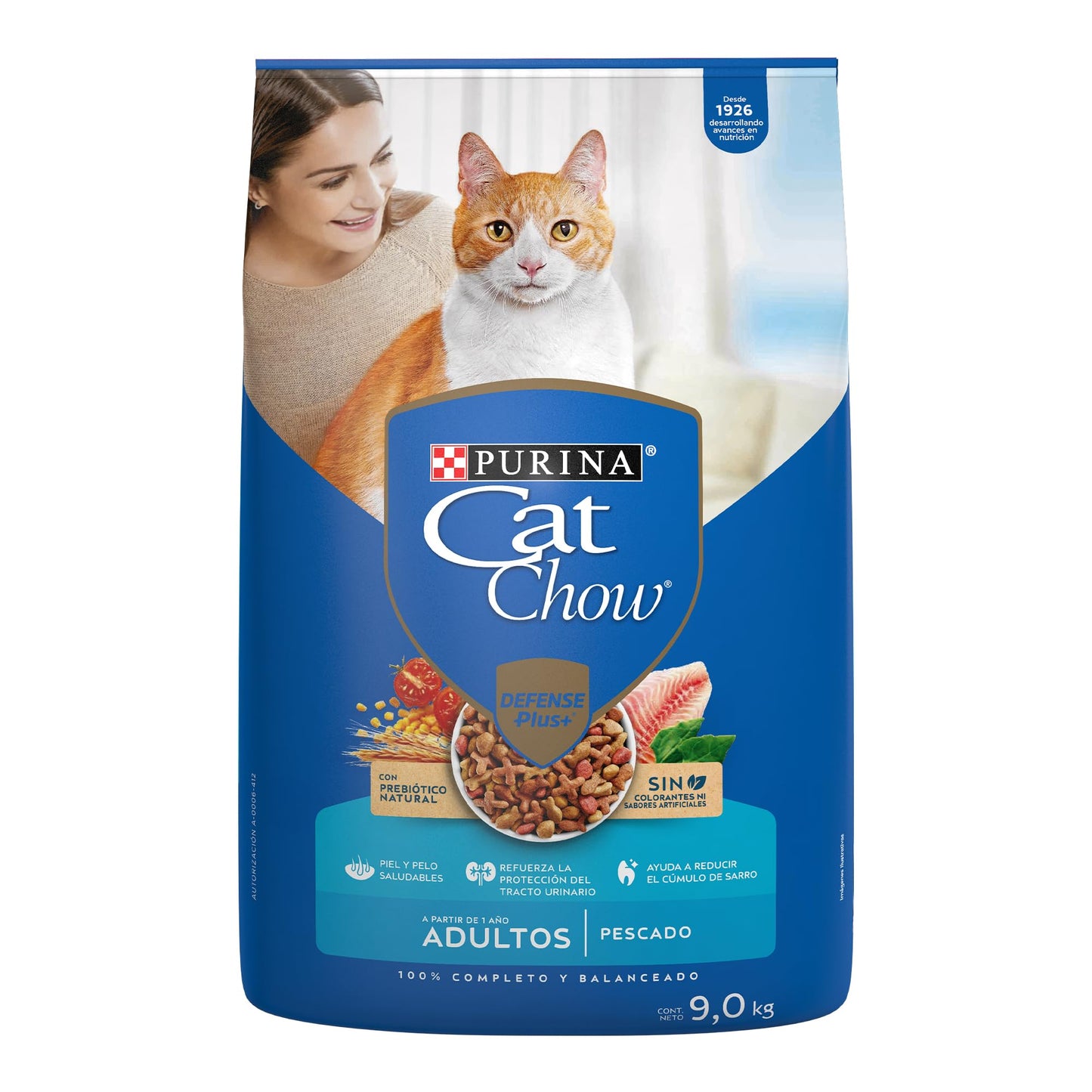 Cat Chow 7501072202208 Comida para Gatos Delrel Pescado y Mariscos, 9 kg