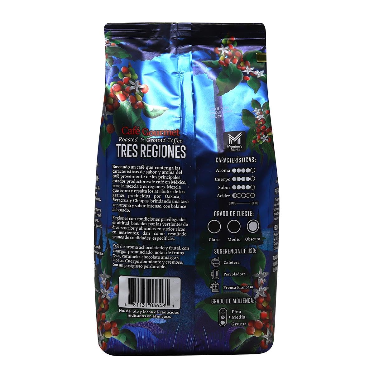 Cafe Puro Soluble. Memebers Mark. 1 kilogramo. Tueste Oscuro. Cafe Gourmet