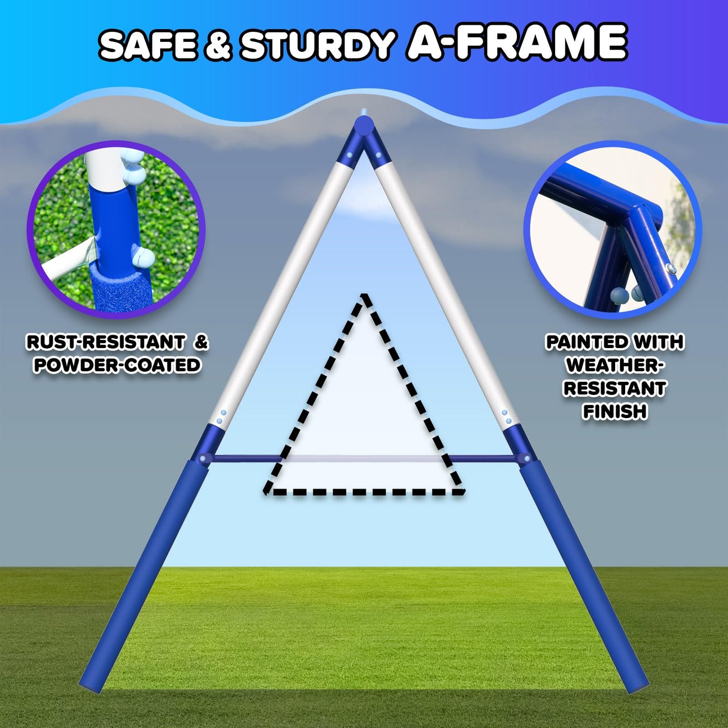 Sportspower My First Metal Swing, My First Metal, Azul, Amarillo, 65.00 x 89.50 x 74.00 Inches