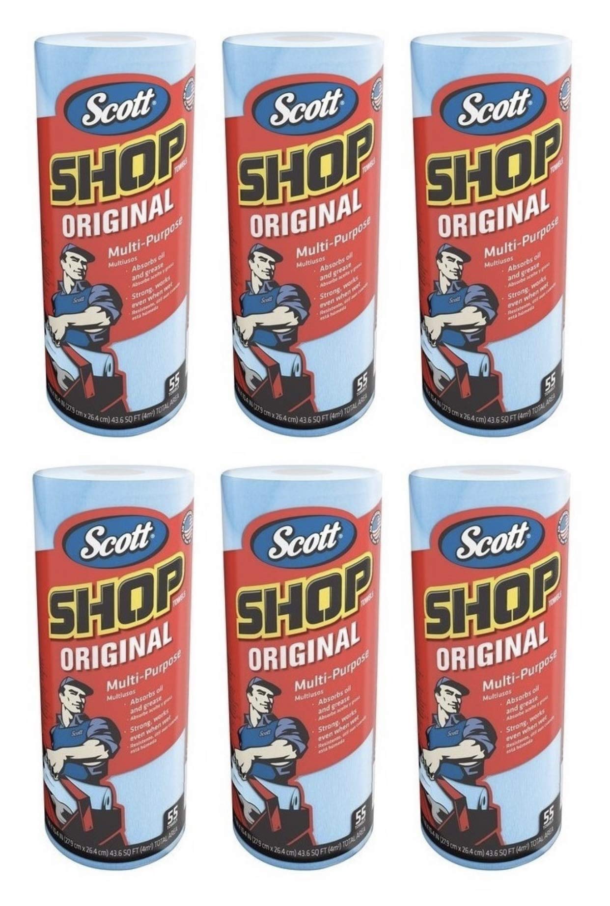 “Genérico” - “Genérico” Toallas Uso RUDO Multiusos Scott Paquete con 6 Rollos Taller Cocina