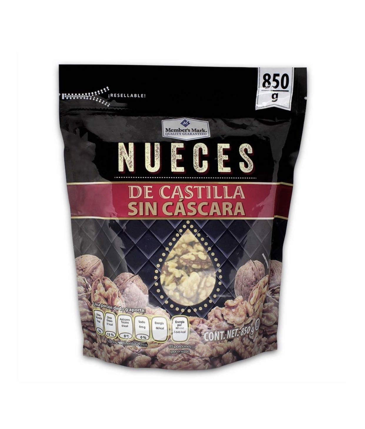 “Genérico” - NUECES DE CASTILLA SIN CÁSCARA MEMBERS MARK PAQUETE GRANDE DE 850 GRAMOS SNACK BOTANA BOCADILLO MERIENDA CASA NEGOCIO
