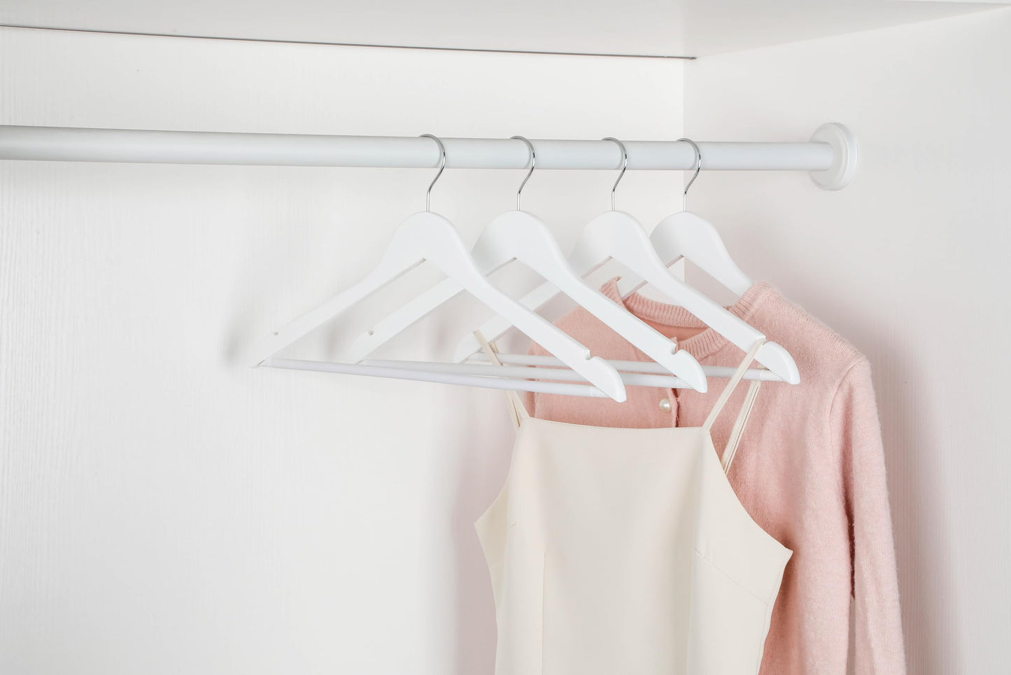 RIVARRO - Ganchos Madera para Ropa de NIÑO, Color Blanco, Caja 30 Piezas