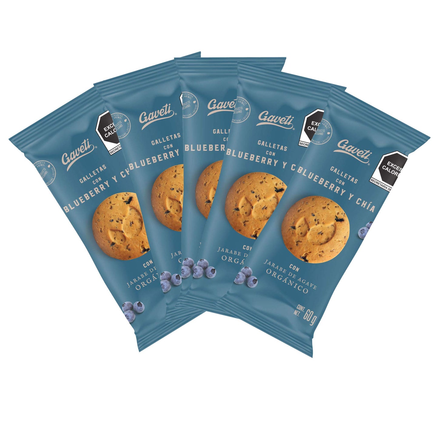 GAVETI - Gaveti Galleta Gaveti Blueberry Chía - 780 G │ Endulzadas Con Agave │ Vegan │ Sin Huevo │Sin Lacteos │ Sin Azucar Refinado