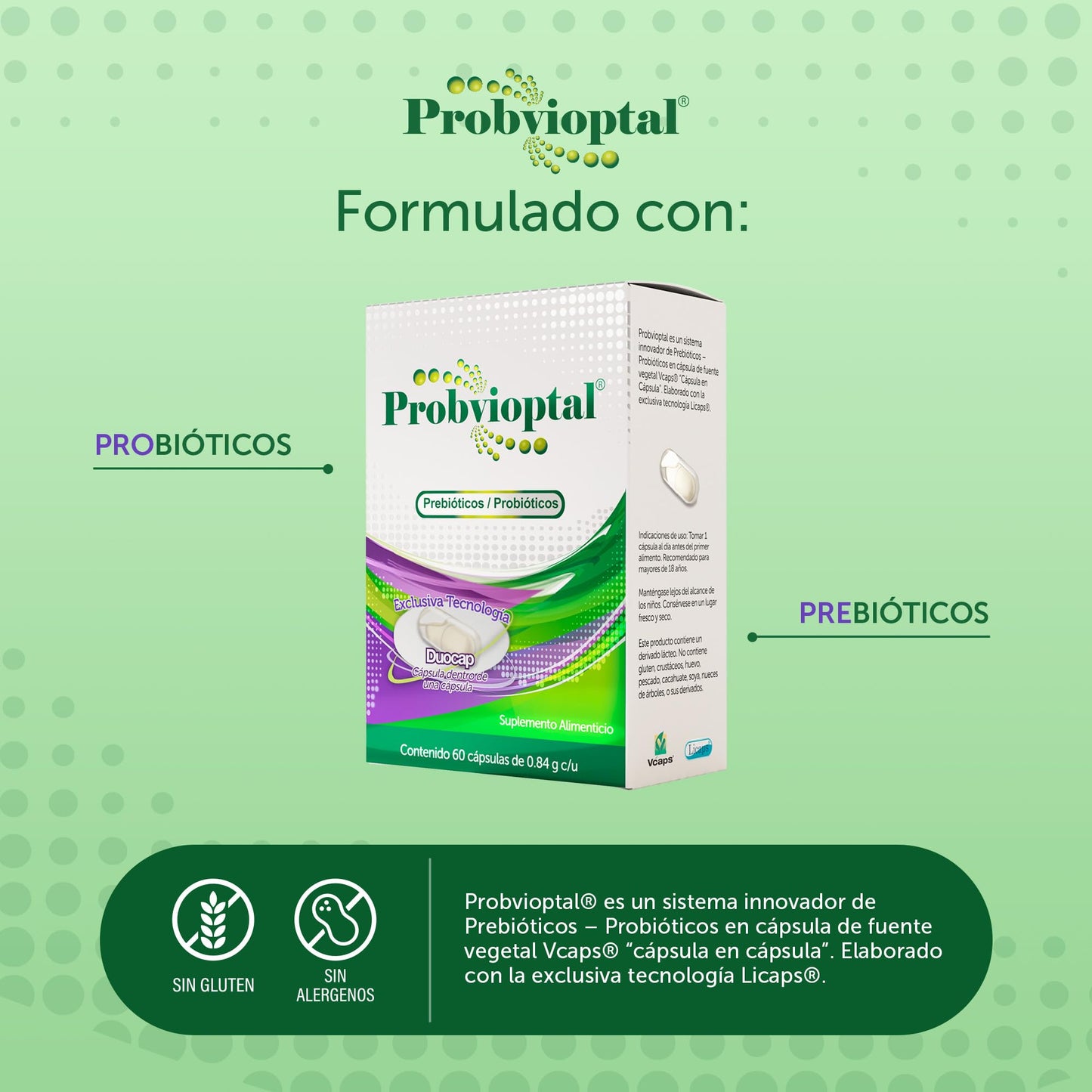 B BOMUCA - Probvioptal Probióticos y Prebióticos 60 cápsulas