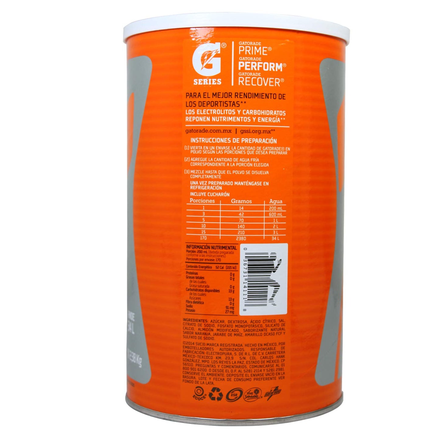 KEESON Gatorade - Gatorade En Polvo, Naranja - 2.38 Kg