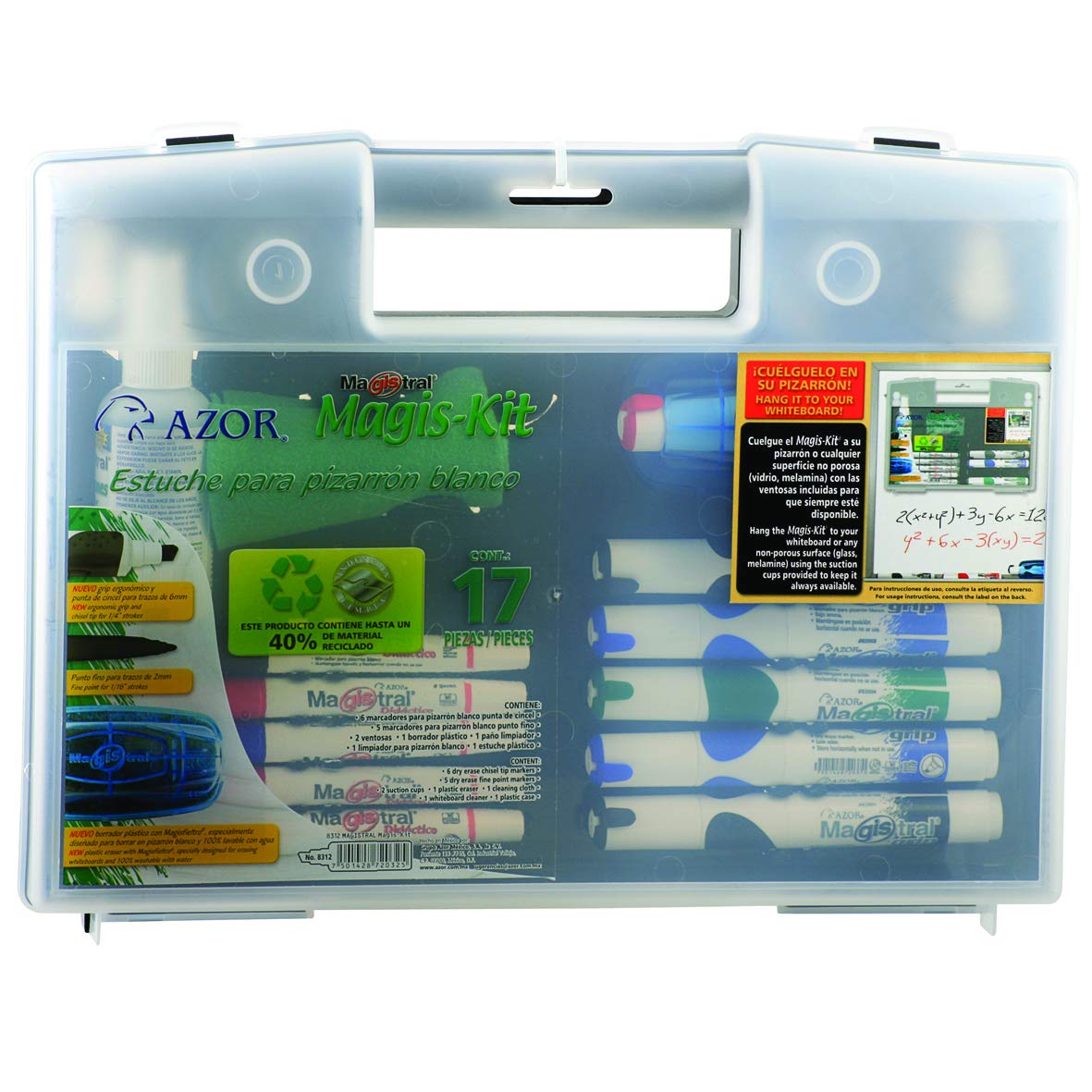 AZOR - Azor 301.8312 Set de Marcadores para Pizarrón Blanco, 17 Piezas