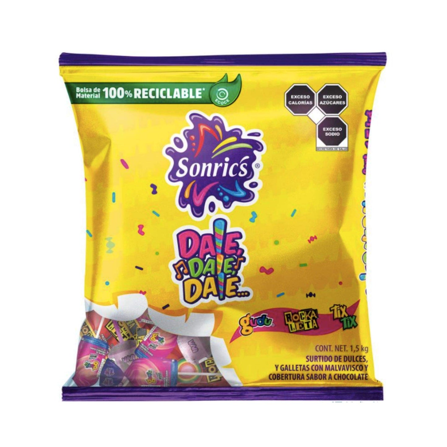 SONRICS - Sonrics Mezcla De Dulces Para Fiestas, Piñatas, Snacks - 1.5 Kg