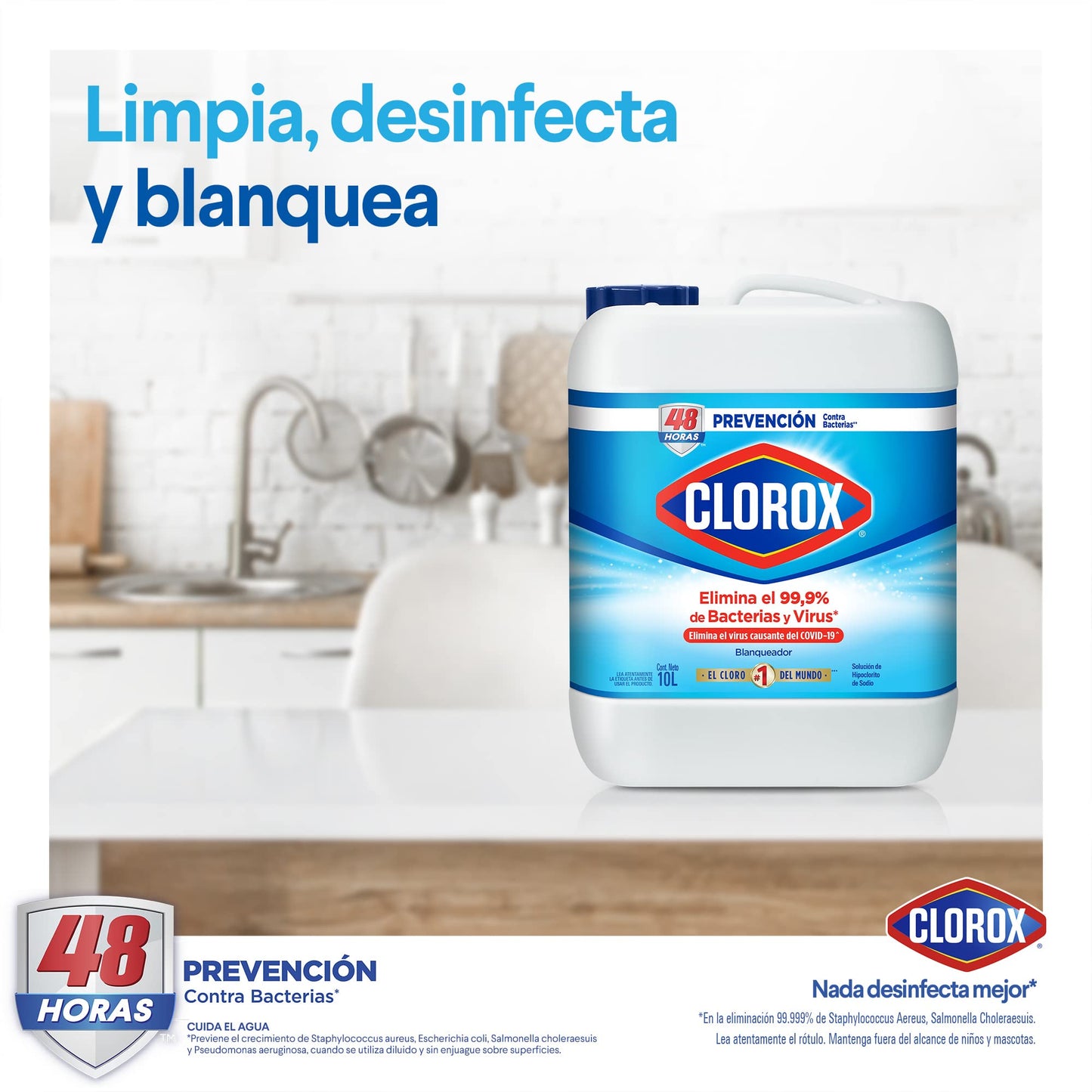 Clorox - Blanqueador Clorox Triple Acción Original 10 LT