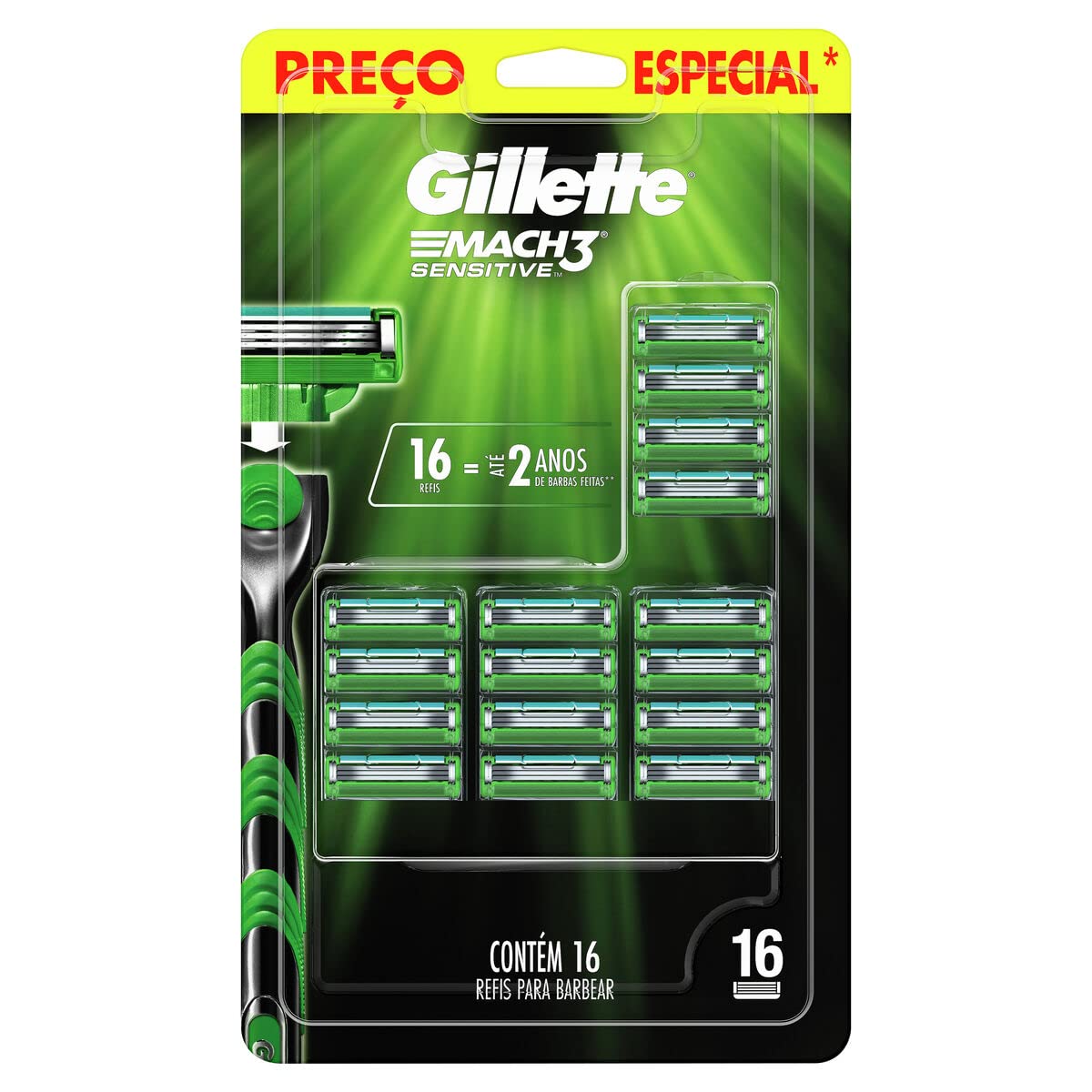 Gillette - Gillette Mach3 Sensitive Paquete con 16 Cartuchos